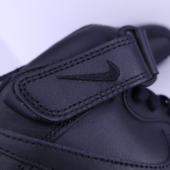 Nike Air Force 1 Mid '07 Black Leather Sneakers Size 11 CW2289-001 - Picture 13 of 16